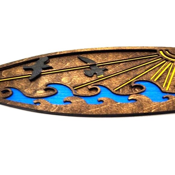 Large 3D Laser cut multi-layered Surfboard magnet - Picture 3 of 4